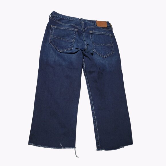 Lucky Brand Jean Shorts Mens Size 28 Cut Off Jorts Dark Wash Denim Low Rise - Picture 2 of 5